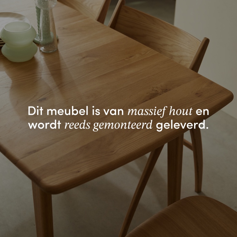 Clara - Uitschuifbare eikenhouten tafel 4-6 pers.