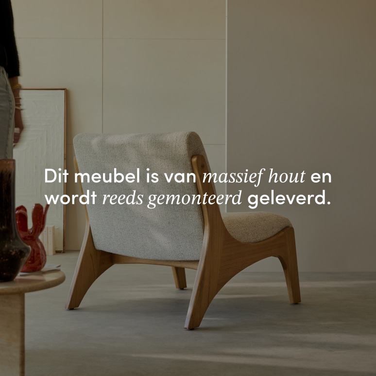 Fernand - Fauteuil van massief mindihout en stof