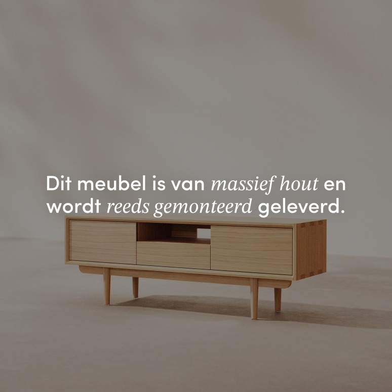 Ellie - Massief eiken TV-meubel 125 cm