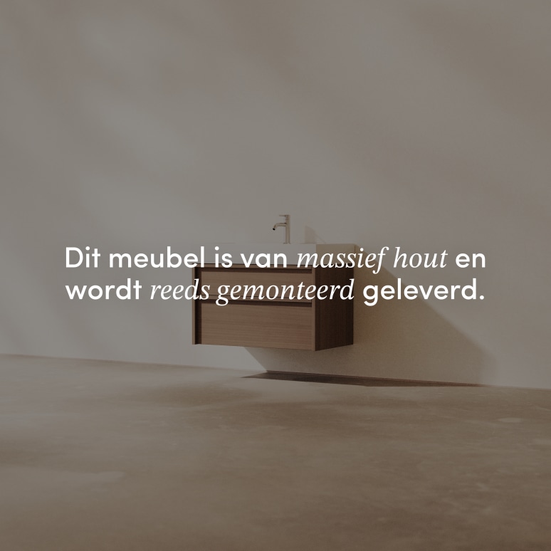 Margot - Badkamermeubel van massief hevea en terrazzo 80 cm
