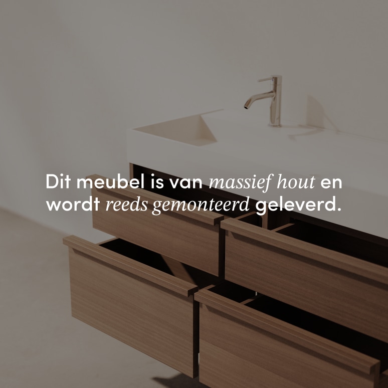 Margot - Badkamermeubel in massief hevea en terrazzo 120 cm