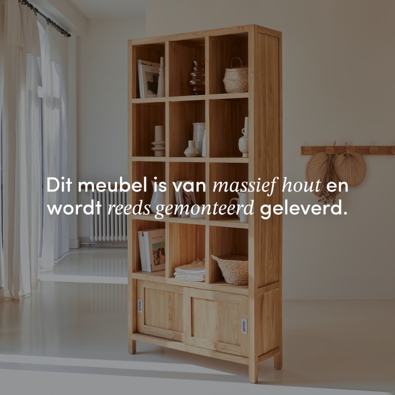 Coffee Tek - Massief teakhouten boekenkast