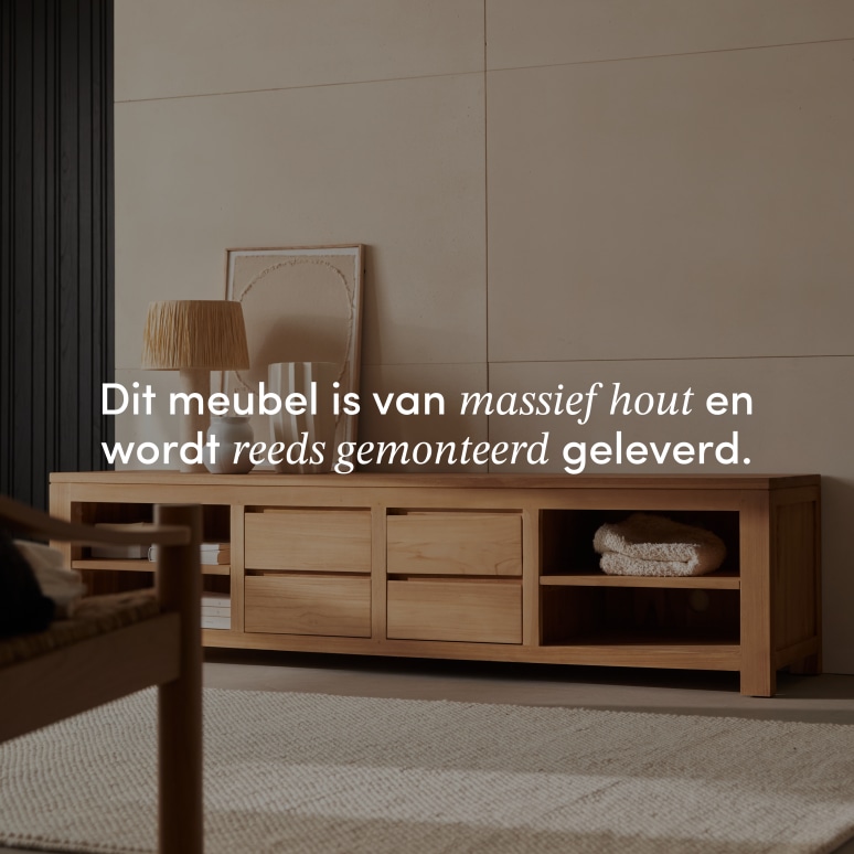 Patio - Tv-meubel van massief teakhout 200 cm