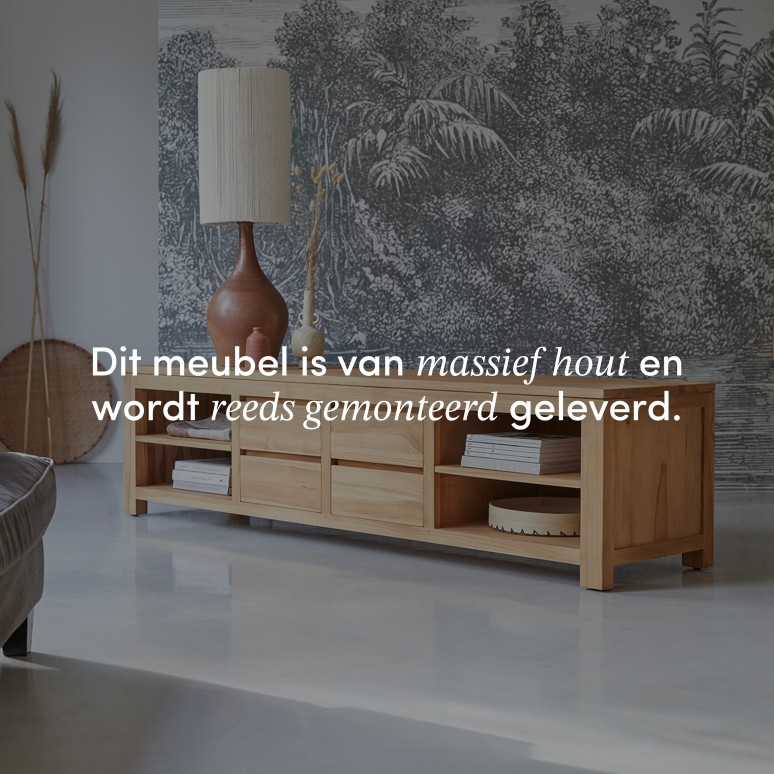 Patio - Tv-meubel van massief teakhout 200 cm