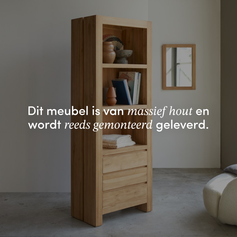 Eden - Massief teakhouten boekenkast