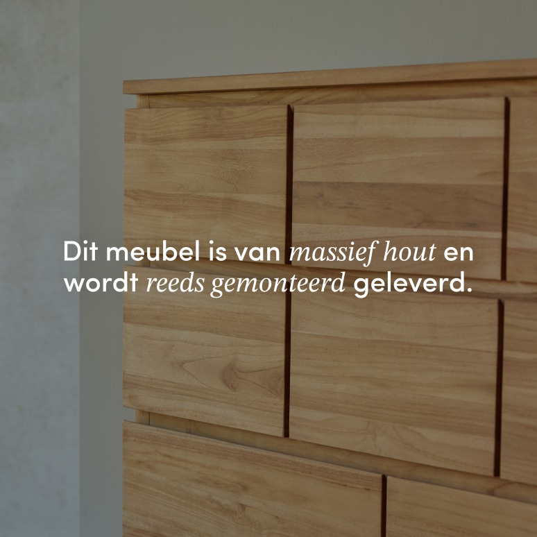 Milano - Ladekast voor de hal van massief teak