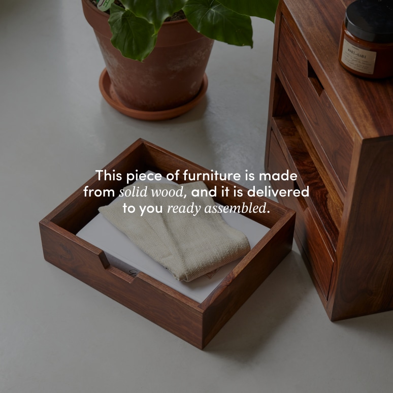 Kwarto - Solid sheesham 3-drawer cube unit