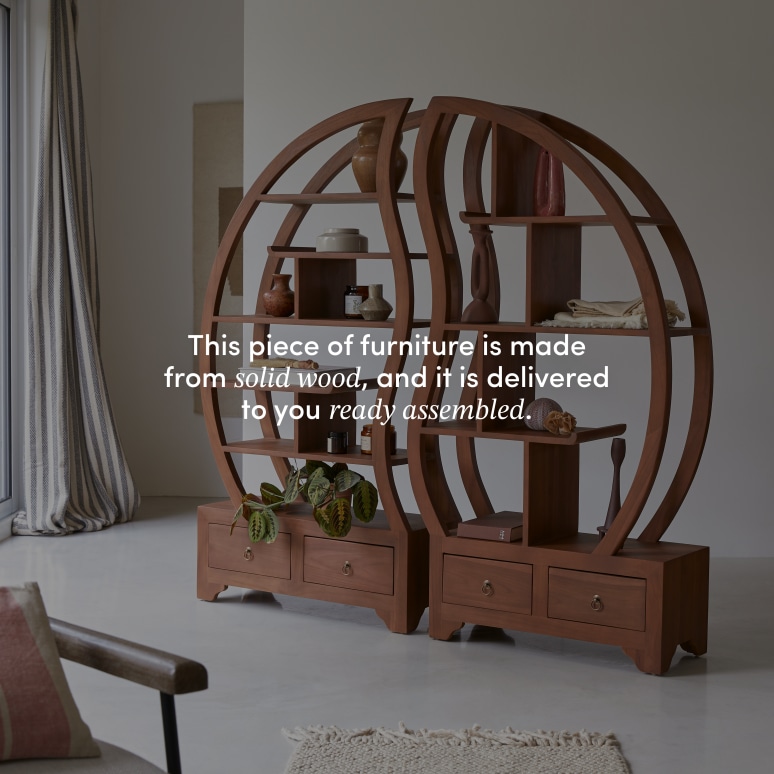 Ying Yang - Bookcase in solid teak