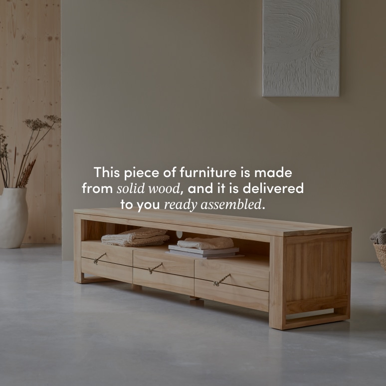 Minimalys - TV unit in solid teak - 170 cm