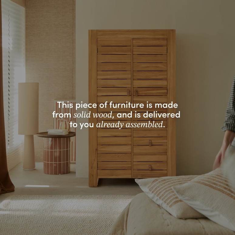 Minimalys - Solid teak wardrobe