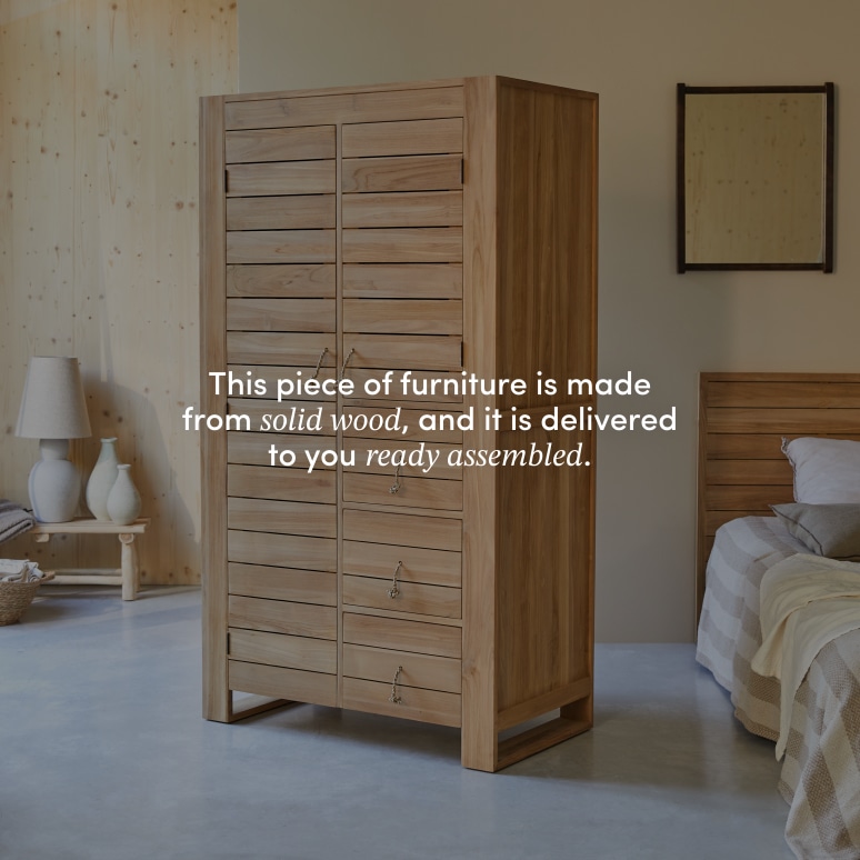 Minimalys - Hallway wardrobe in solid teak