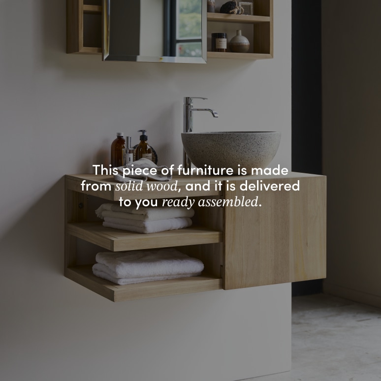 Typo - Solid teak vanity unit - 90 cm