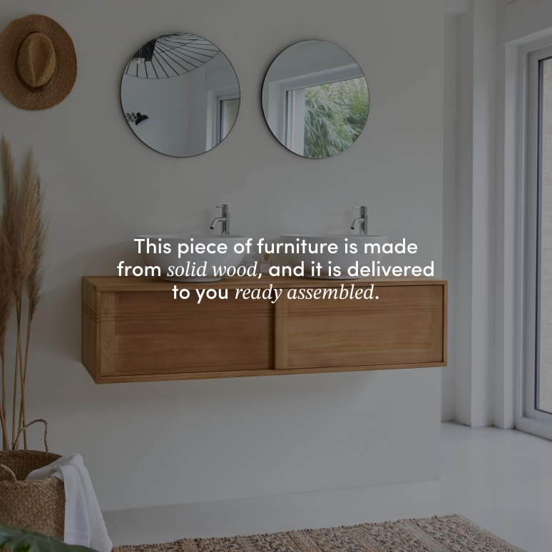 Basic - Solid teak vanity unit 140 cm