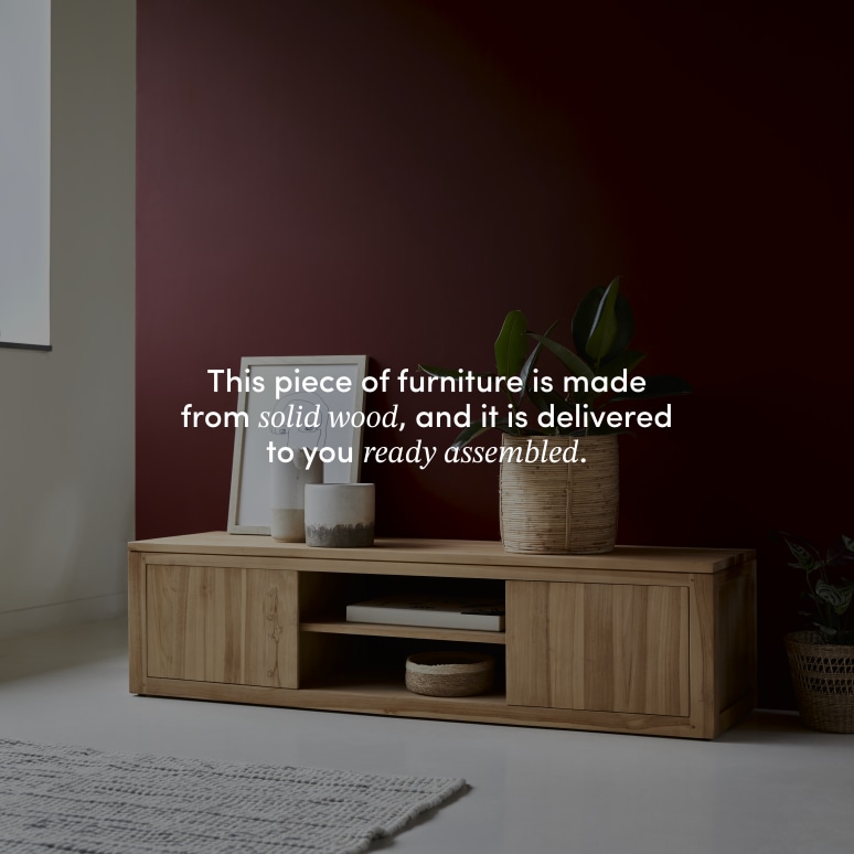 Basil - TV unit in solid teak - 140 cm