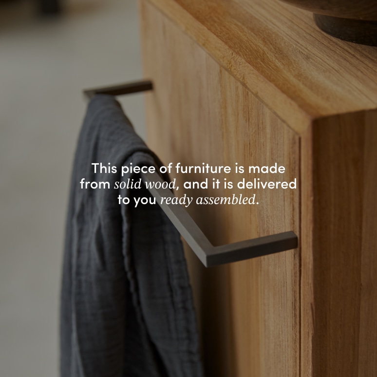 Stelle - Solid teak vanity unit - left