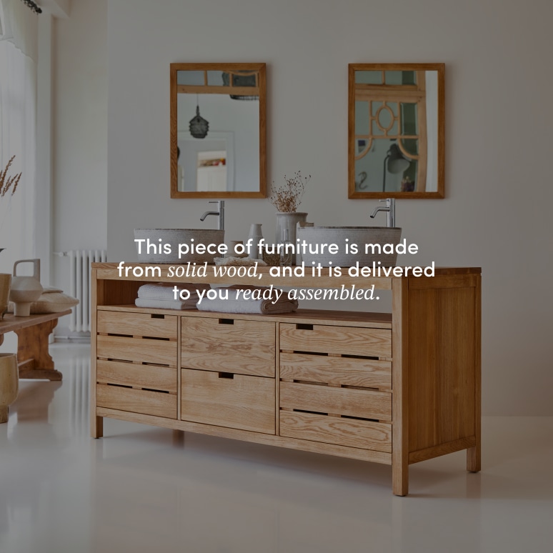 Serena - Solid oak vanity unit 165 cm