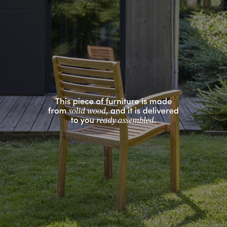 Andria - Solid teak garden armchair