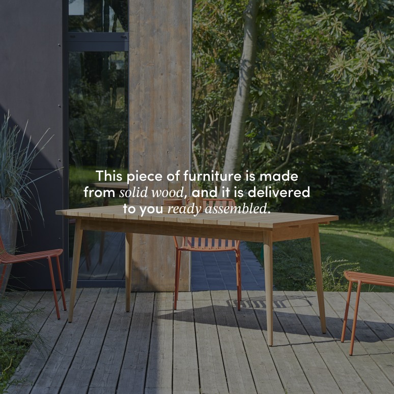 Vadim - Solid teak garden table for 6–8 people