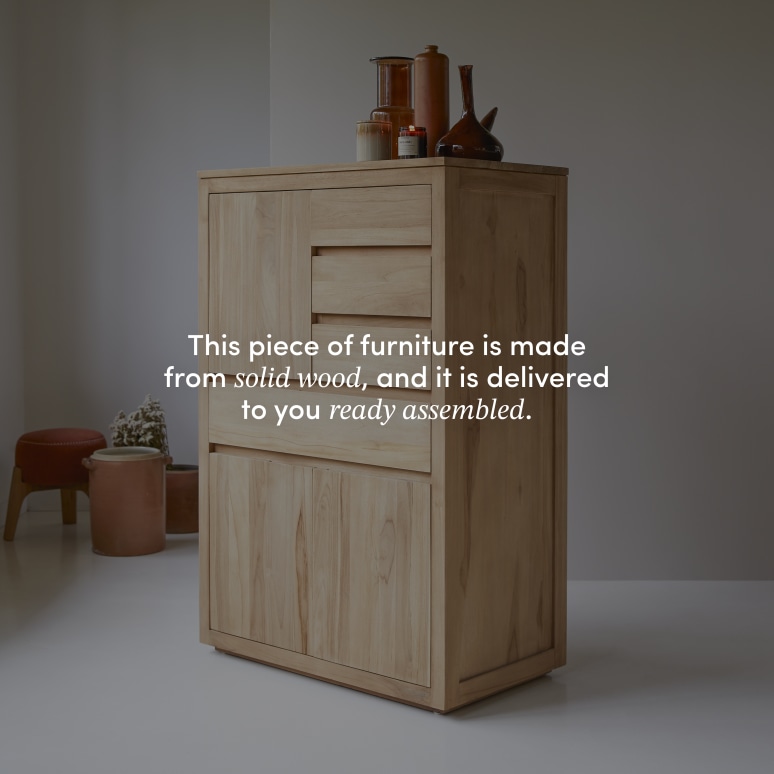 Paulo - Dresser in solid teak, 80 cm