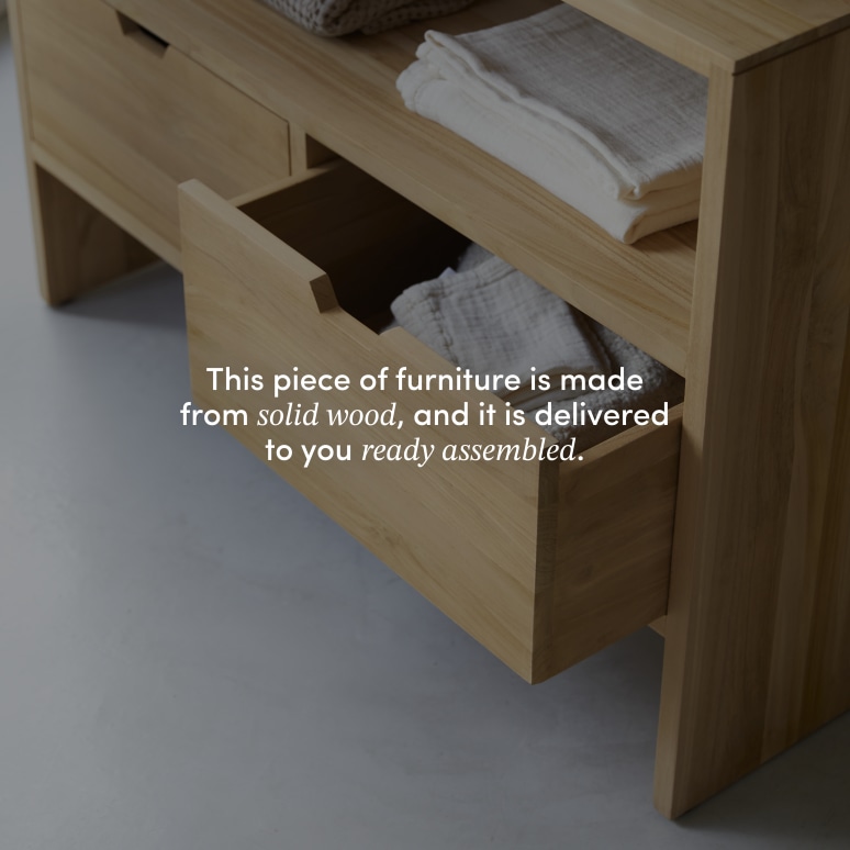 Kwarto - Solid teak vanity unit 110 cm