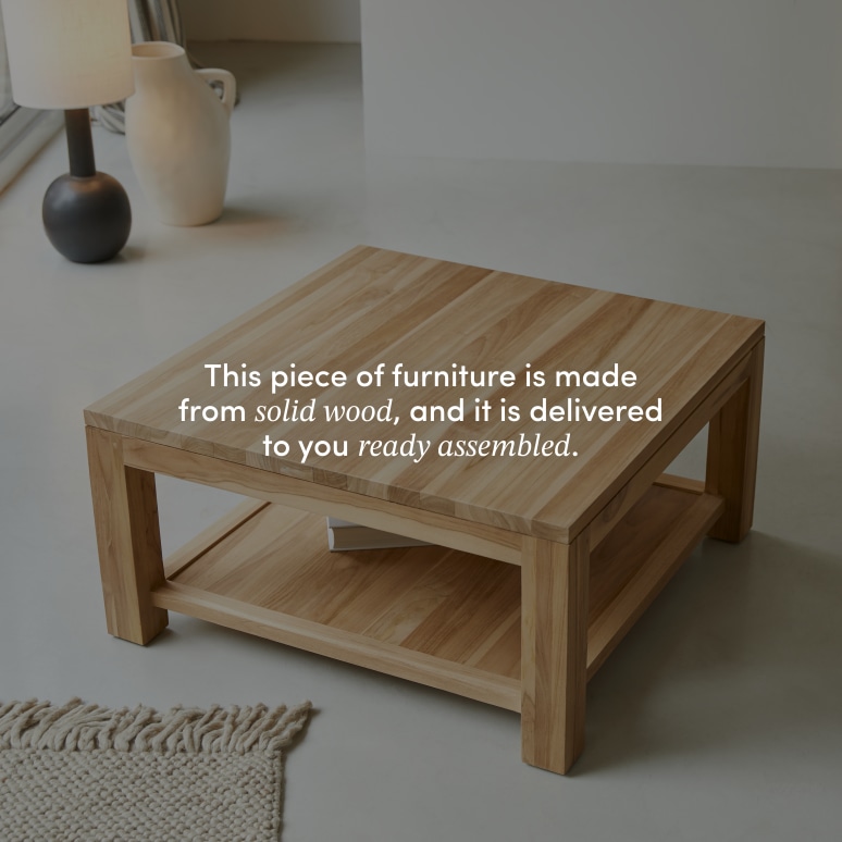 Eve - Square coffee table in solid teak