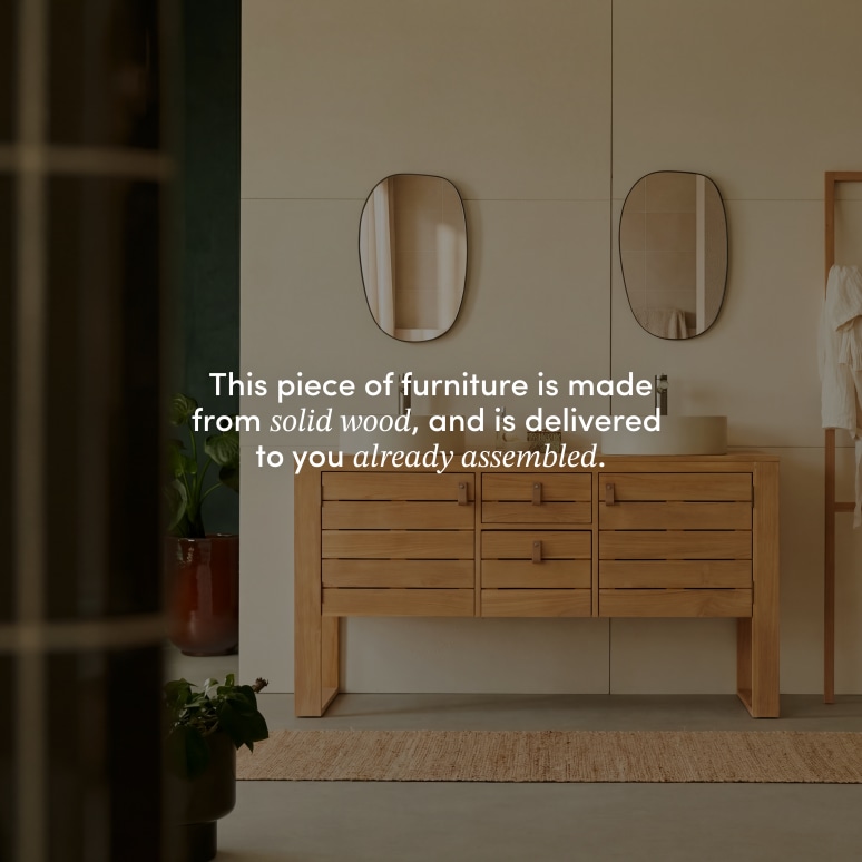 Minimalys - Solid teak vanity unit 145 cm