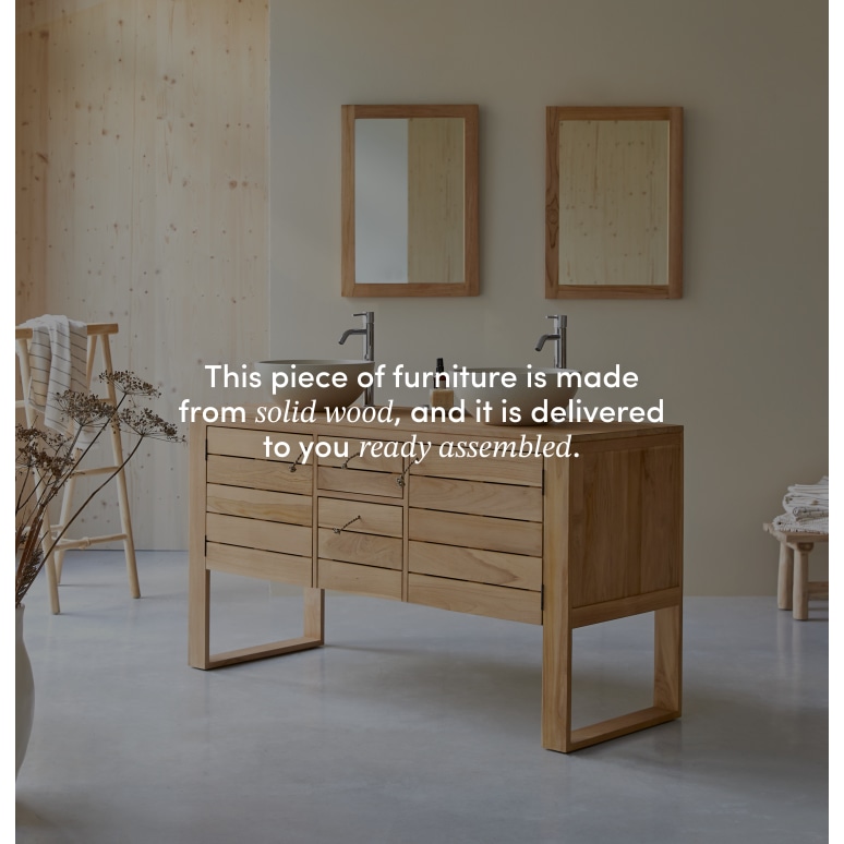 Minimalys - Solid teak vanity unit 145 cm