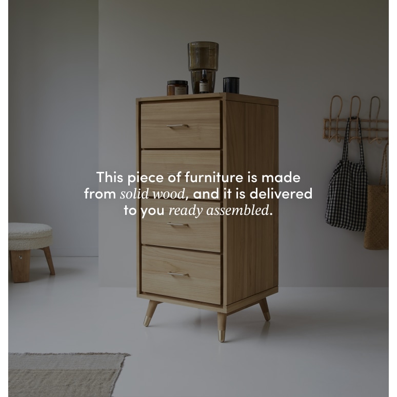 Kort - Small chest of drawers in solid teak