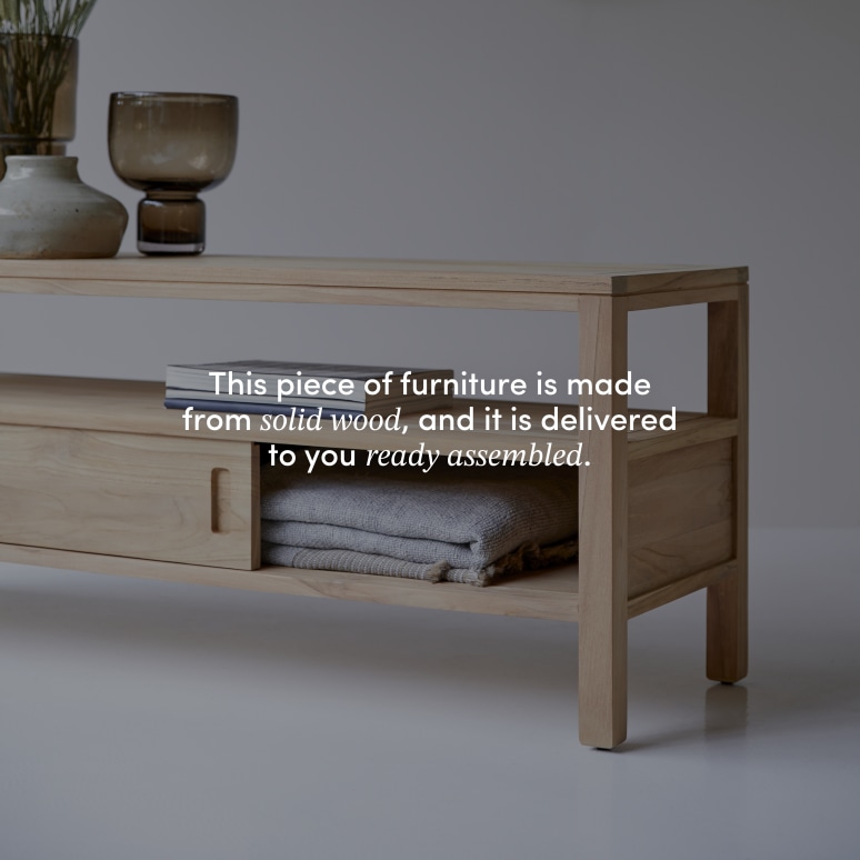 Anton - Solid teak TV unit, 130 cm