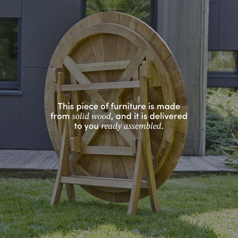 Andria - Solid teak garden set with 2 armchairs