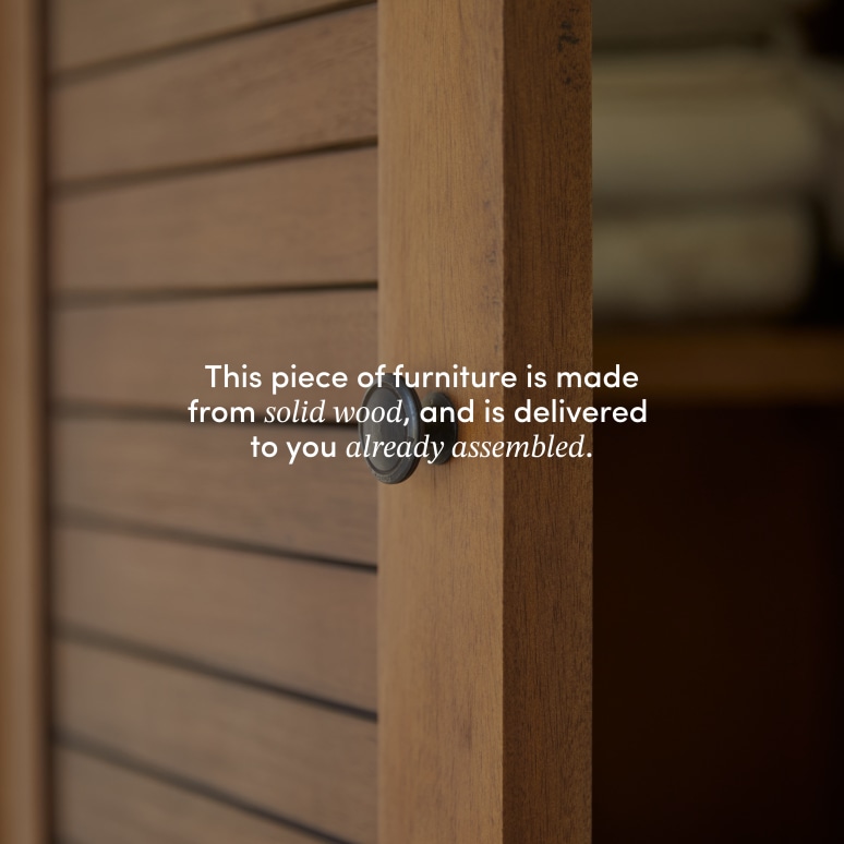 Loggia - Tall solid acacia bathroom cabinet