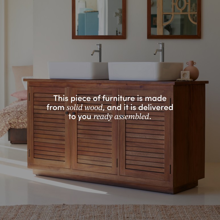 Loggia - Solid acacia vanity unit 130 cm