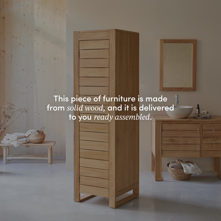 Minimalys - Solid teak bathroom column