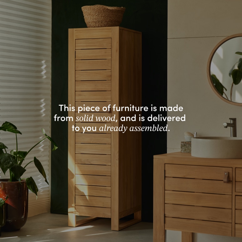 Minimalys - Solid teak bathroom column