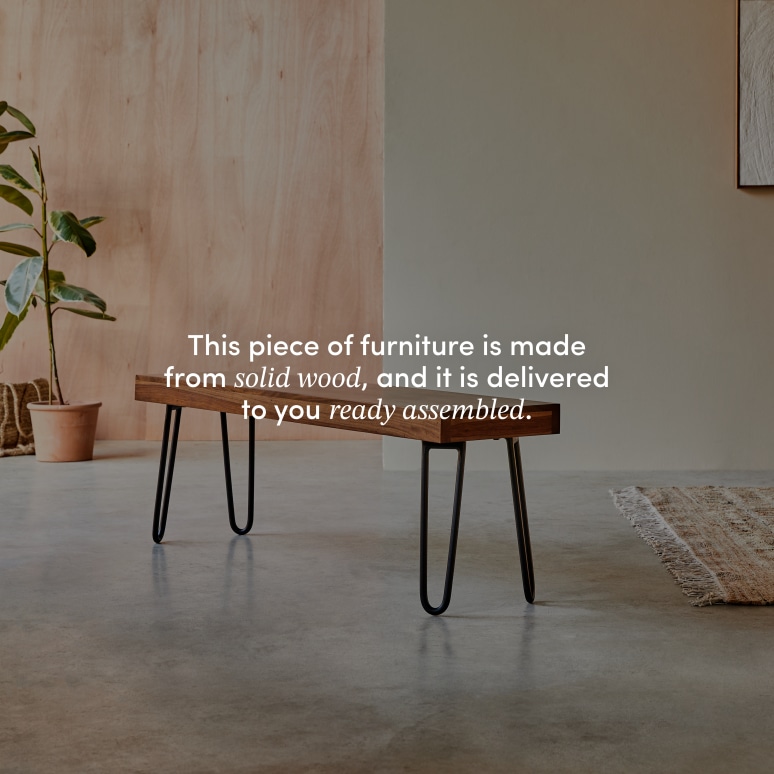 Helga - Solid sheesham bench 135 cm