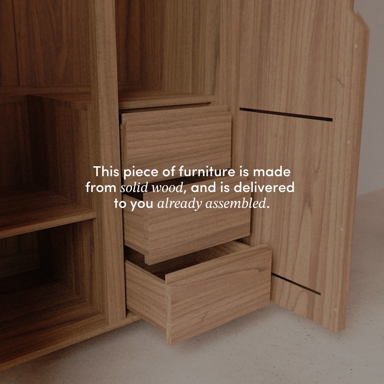 Greta - Hallway wardrobe in solid teak