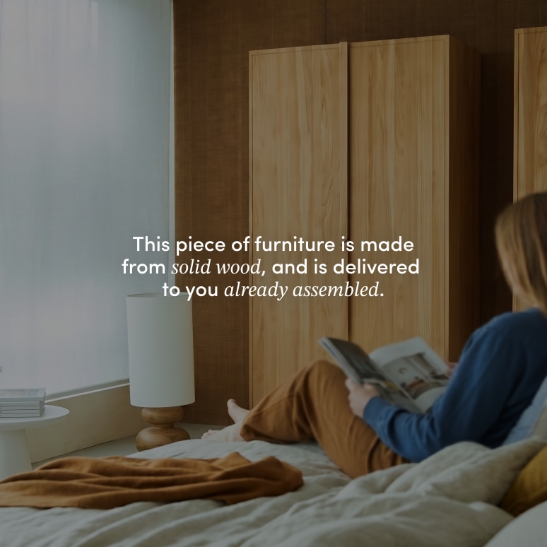 Greta - Children's solid teak wardrobe