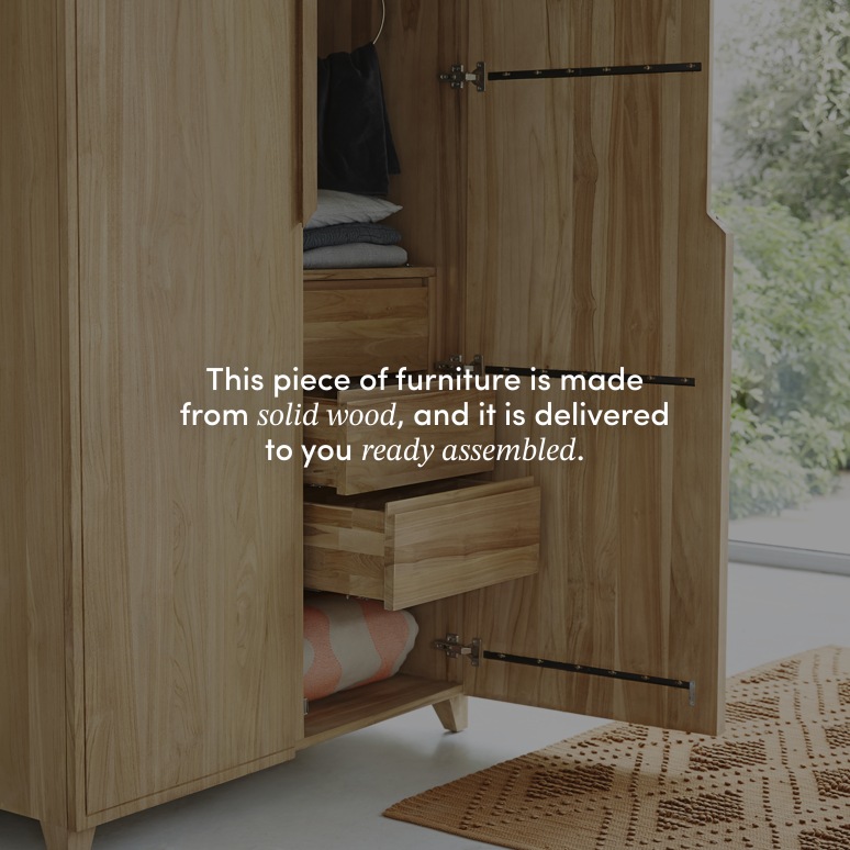 Greta - Wardrobe in solid teak