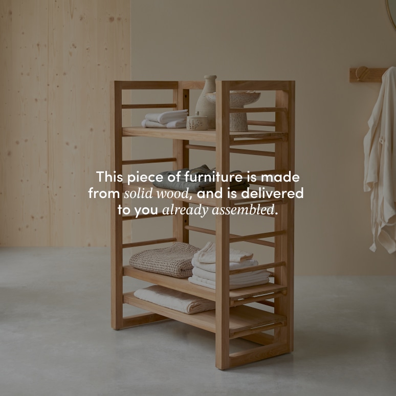 Sera - Low solid teak shelf