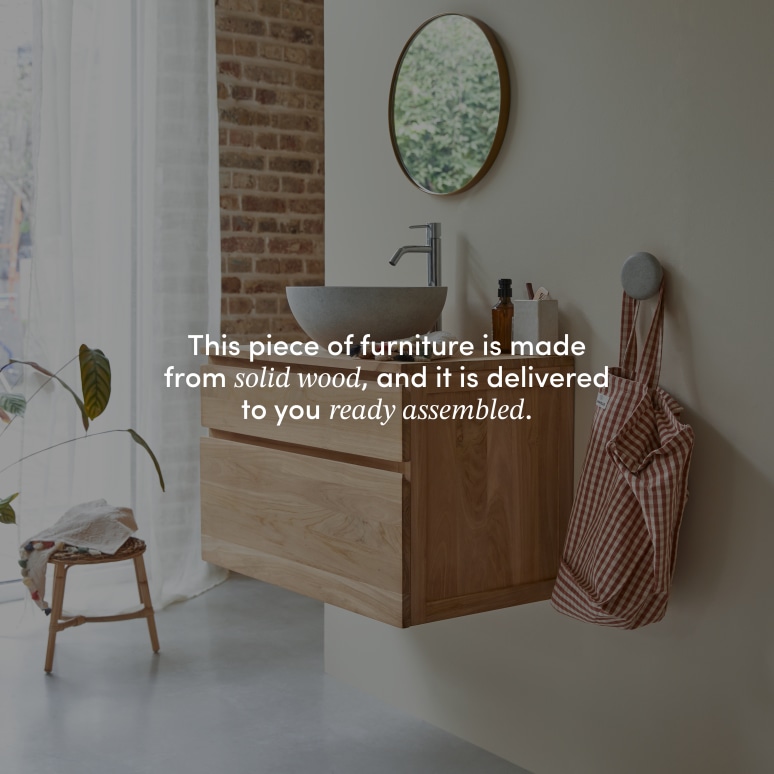 Jacob - Solid teak vanity unit 80 cm