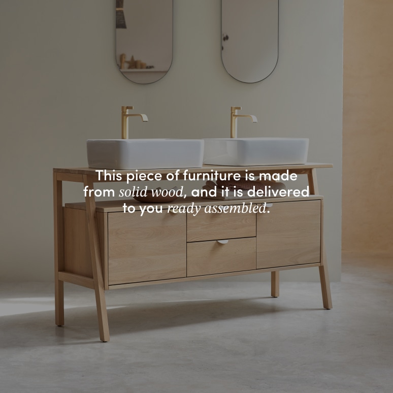 Pola - Solid oak vanity unit 140 cm