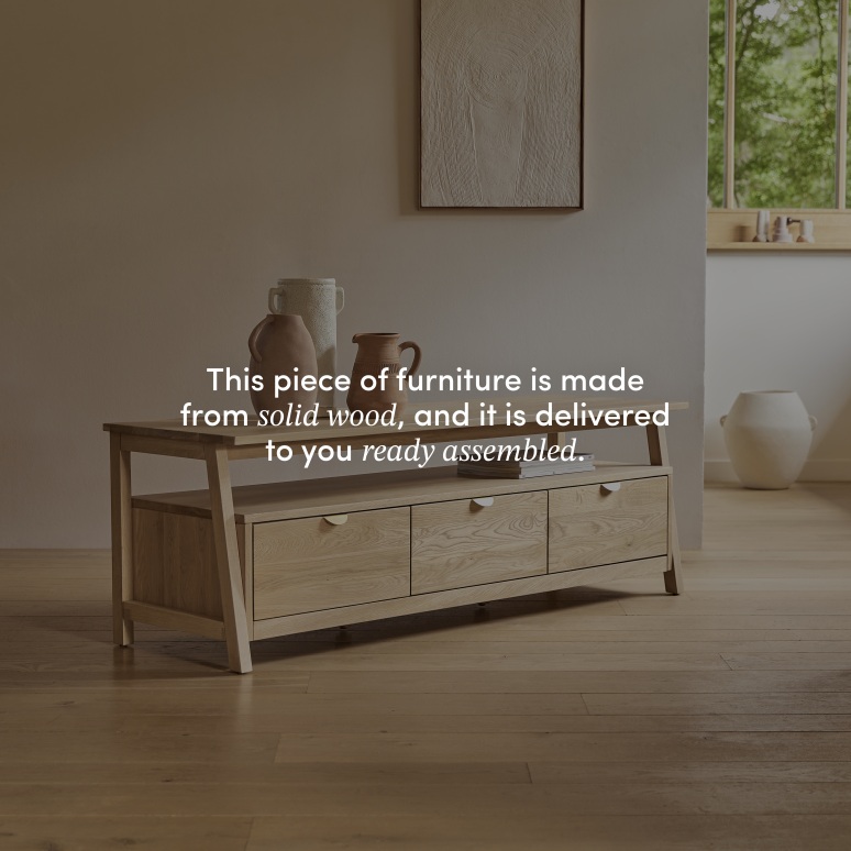 Pola - Solid oak TV unit 150 cm