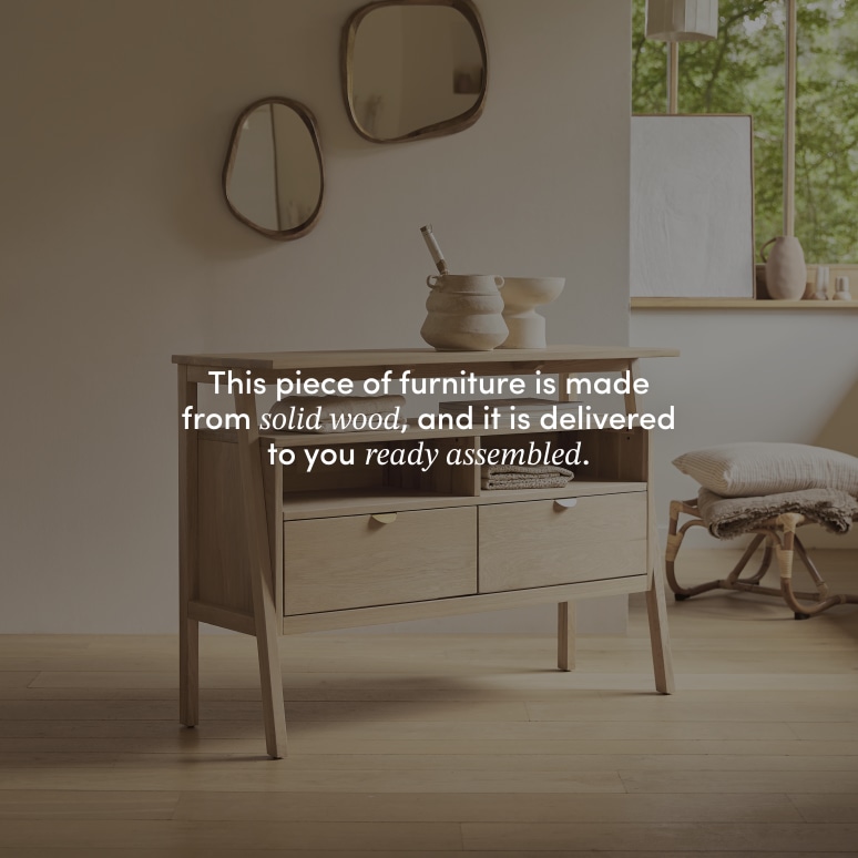Pola - Entryway console table with 2 drawers in solid oak