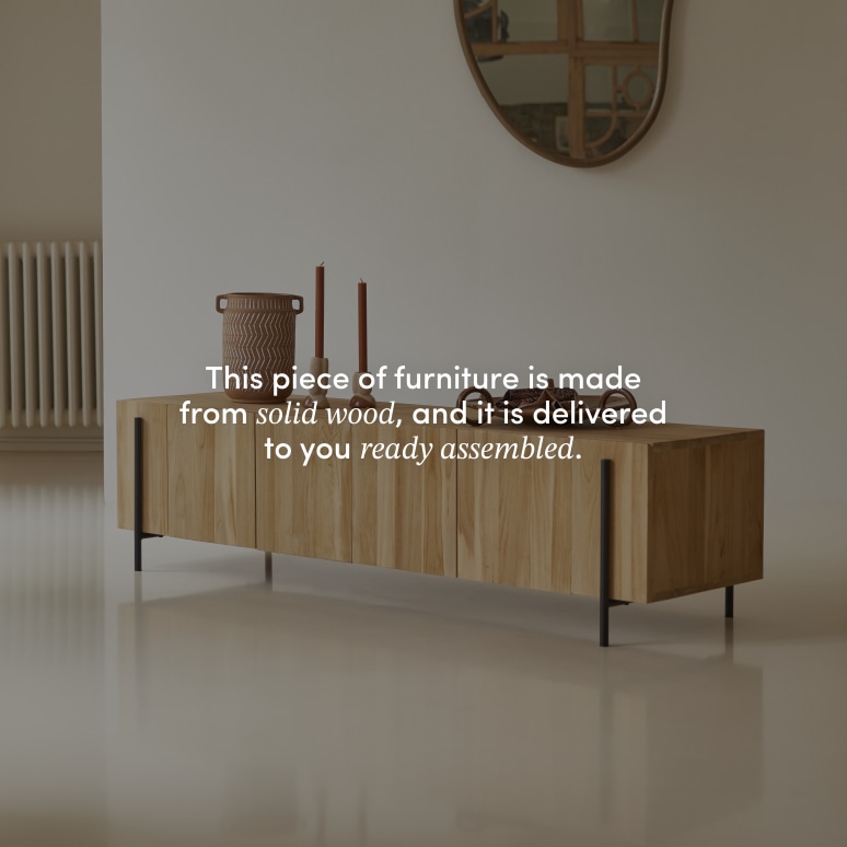 Honorine - Low solid teak TV unit – 170 cm