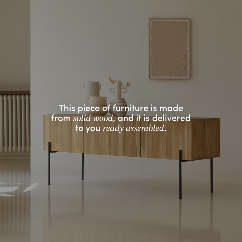 Honorine - Tall solid teak TV unit – 170 cm