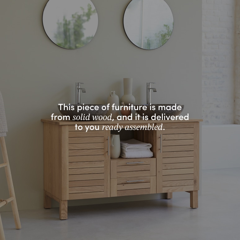 Soho - Solid oak vanity unit 125 cm