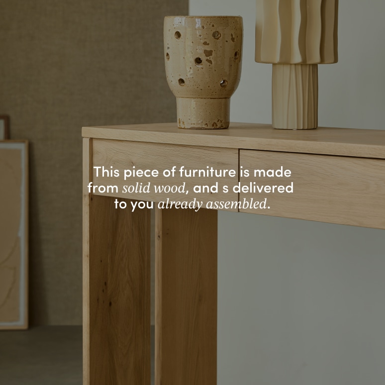 Eden - Hallway console table in solid oak D. 35 cm