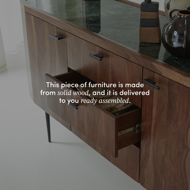 Jade - Solid sheesham and marble sideboard 175 cm