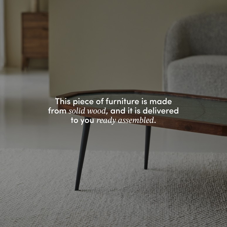 Jade - Solid sheesham and marble coffee table