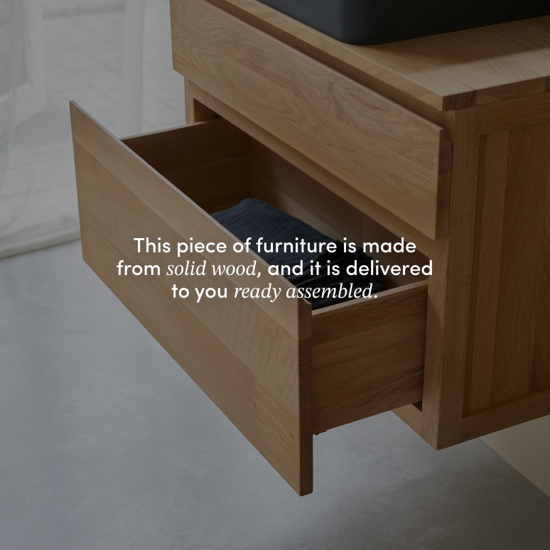 Jacob - Solid oak vanity unit 80 cm